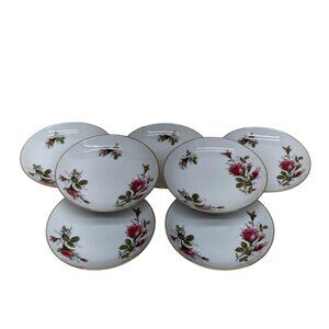 7 Sango China Moss Rose Sauce Bowls 5 1/2”